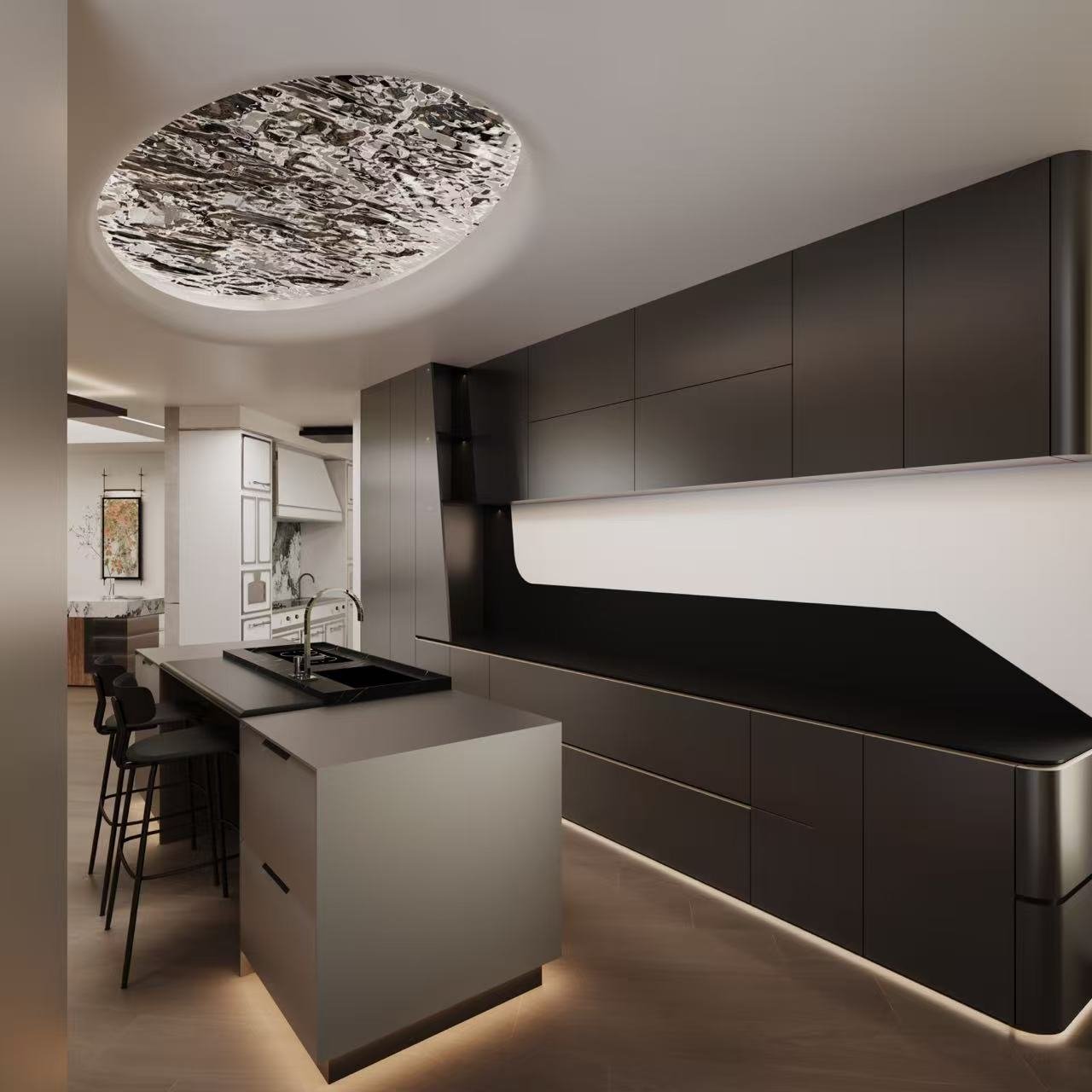 Commercial stainless steel workspace