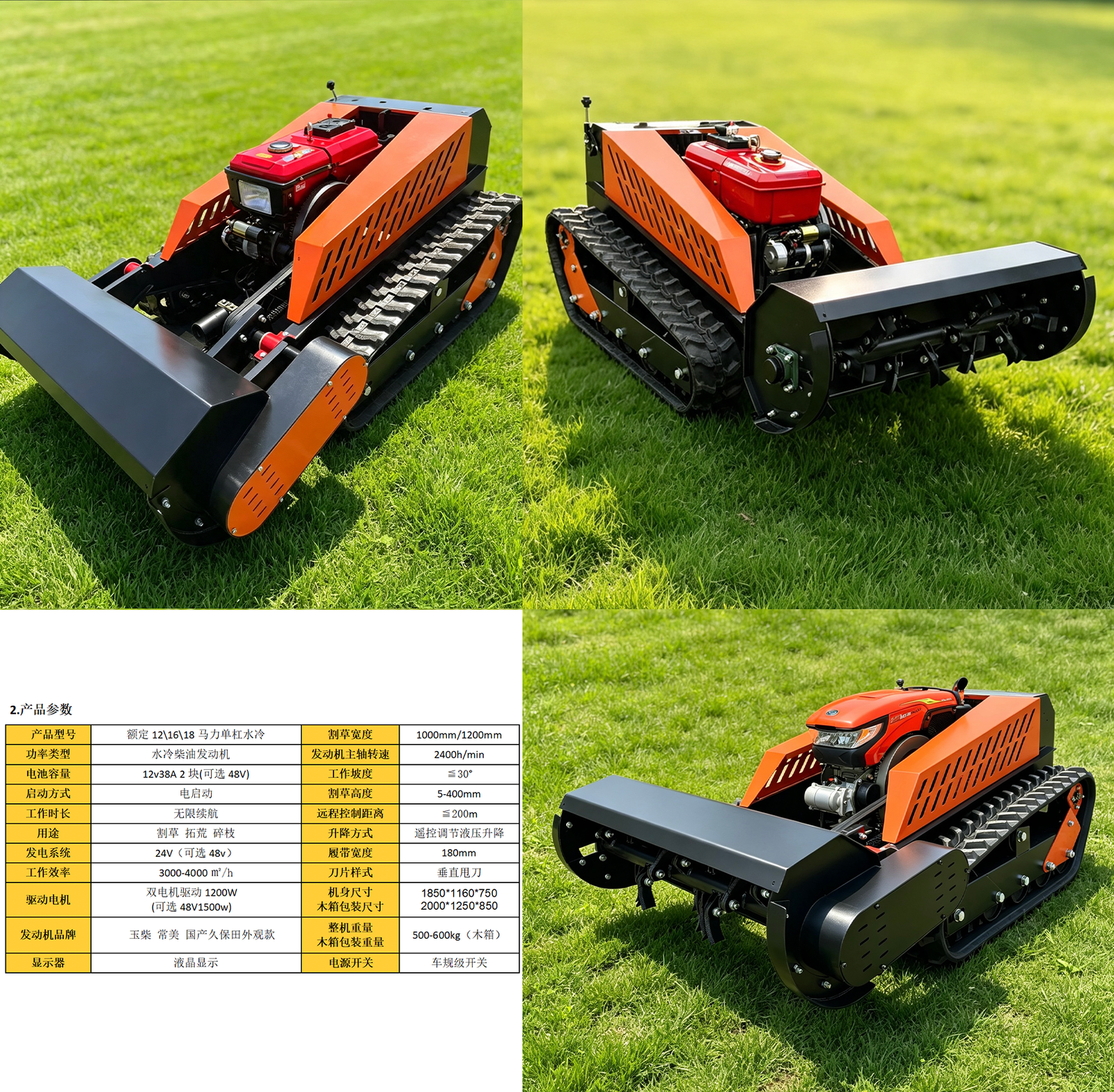 Remote-control mower product reference