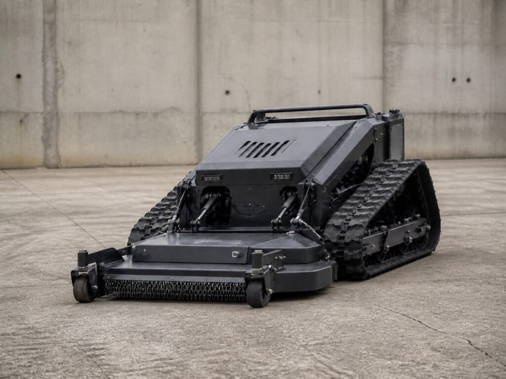 Graphite-black demo remote-control tracked mower product family reference